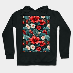 #12 Floral Pattern. Hibiscus Flower Pattern Hoodie